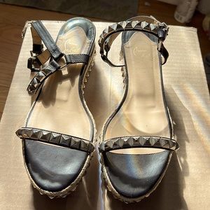Christian Louboutin black espadrilles. Gently used condition.